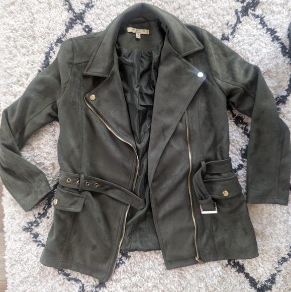 Free Generation Los Angeles Olive Green Suede Jacket - Picture 1 of 7